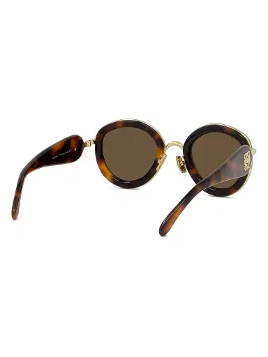 Loewe Men's Metal Round 49MM Sunglasses - Dark Havana Green | Thumbnail 7