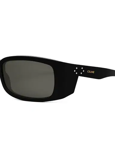 Celine Men's Bold 62MM Mask Sunglasses - Shiny Black Smoke | Thumbnail 3
