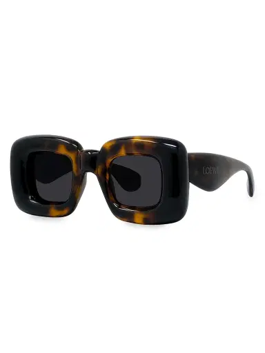 Loewe Men's Square 55MM Acetate Sunglasses - Dark Havana Smoke | Thumbnail 2