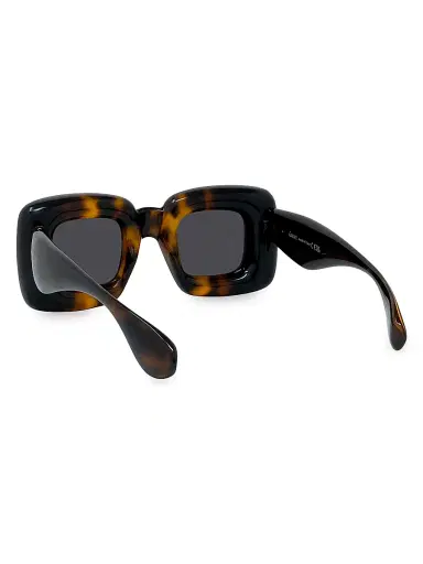 Loewe Men's Square 55MM Acetate Sunglasses - Dark Havana Smoke | Thumbnail 4