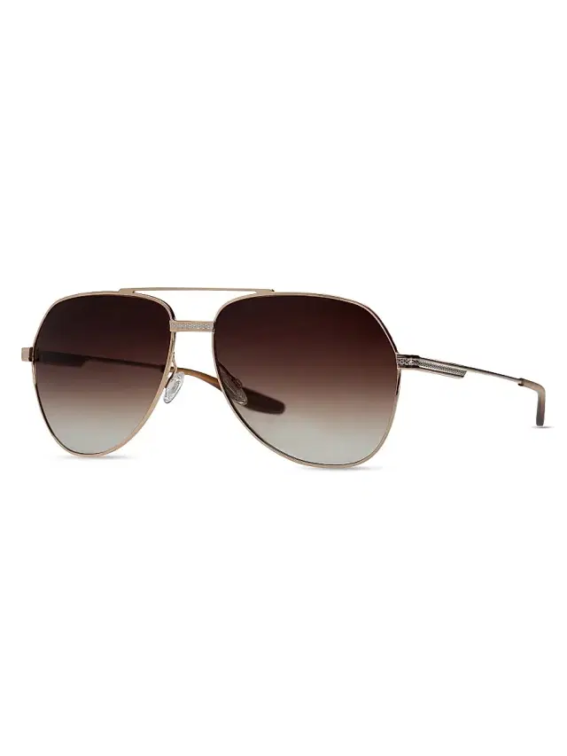 Men's 007 Legacy Collection 61MM Aviator Sunglasses - Gold Silver