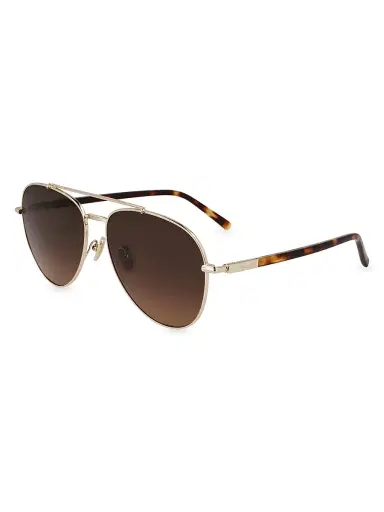 FERRAGAMO Men's Classic Logo 61MM Aviator Sunglasses - Gradient Brown Gold | Thumbnail 1 FERRAGAMO Men's Classic Logo 61MM Aviator Sunglasses - Gradient Brown Gold | Thumbnail 1