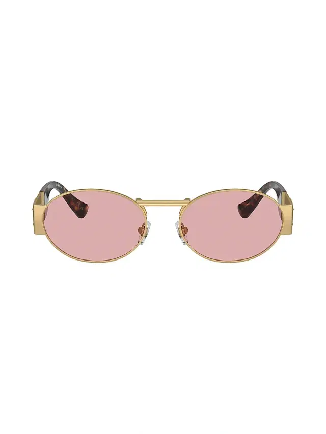 Men's 56MM Oval Sunglasses - Matte Gold Pink Men's 56MM Oval Sunglasses - Matte Gold Pink