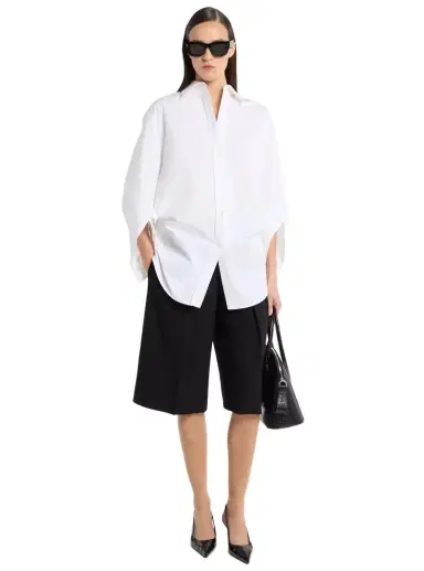 Michael Kors Collection Keegan Cotton Poplin Shirt in | Thumbnail 1 Michael Kors Collection Keegan Cotton Poplin Shirt in | Thumbnail 1