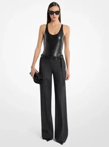 Michael Kors Collection Camilla Wool Denim Wide-Leg Trousers | Thumbnail 2