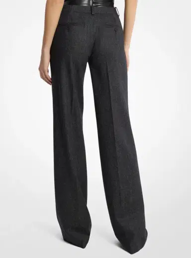 Michael Kors Collection Camilla Wool Denim Wide-Leg Trousers | Thumbnail 3