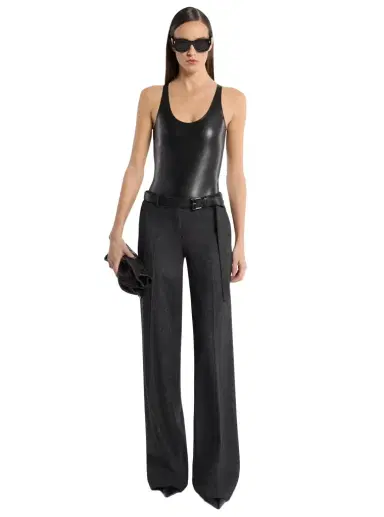 Michael Kors Collection Camilla Wool Denim Wide-Leg Trousers | Thumbnail 1