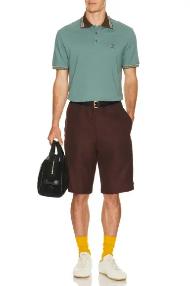 Versace Polo Piquet With Vintage Logo Embroidery | Thumbnail 3 Versace Polo Piquet With Vintage Logo Embroidery | Thumbnail 3