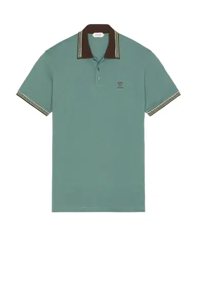 Versace Polo Piquet With Vintage Logo Embroidery | Thumbnail 4 Versace Polo Piquet With Vintage Logo Embroidery | Thumbnail 4