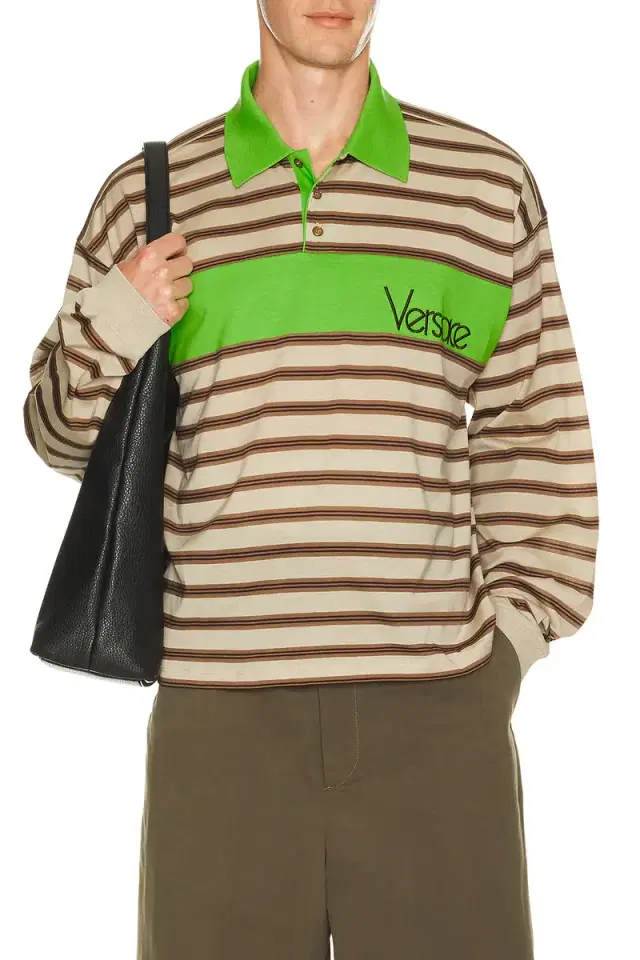 VERSACE Polo With Intarsia And Vintage Logo Embroidery
