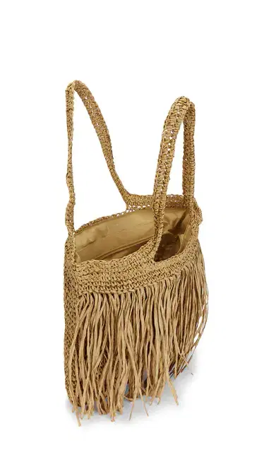 8 Other Reasons Woven Straw Fringe Tote Bag | Thumbnail 4