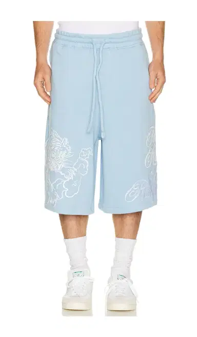 True Religion Tiger Script Mikey Fleece Shorts | Thumbnail 1 True Religion Tiger Script Mikey Fleece Shorts | Thumbnail 1