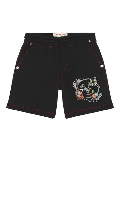 True Religion Buddha Face Big T Fleece Shorts | Thumbnail 4 True Religion Buddha Face Big T Fleece Shorts | Thumbnail 4