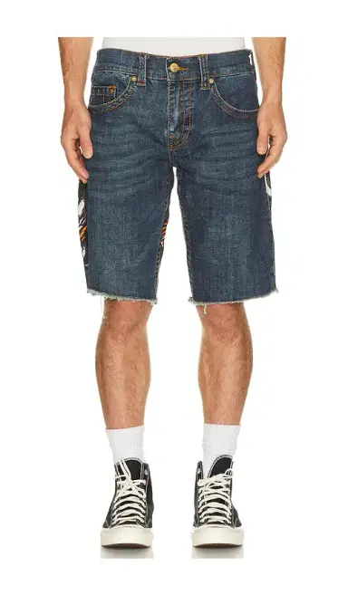 True Religion Ricky Big T Undone Hem Shorts | Thumbnail 3 True Religion Ricky Big T Undone Hem Shorts | Thumbnail 3