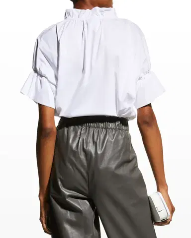 Finley Crosby Flounce Neck & Sleeve Silky Poplin Shirt | Thumbnail 2 Finley Crosby Flounce Neck & Sleeve Silky Poplin Shirt | Thumbnail 2
