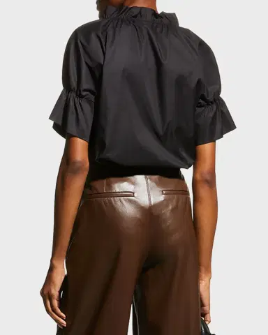 Finley Crosby Flounce Neck & Sleeve Silky Poplin Shirt | Thumbnail 2 Finley Crosby Flounce Neck & Sleeve Silky Poplin Shirt | Thumbnail 2