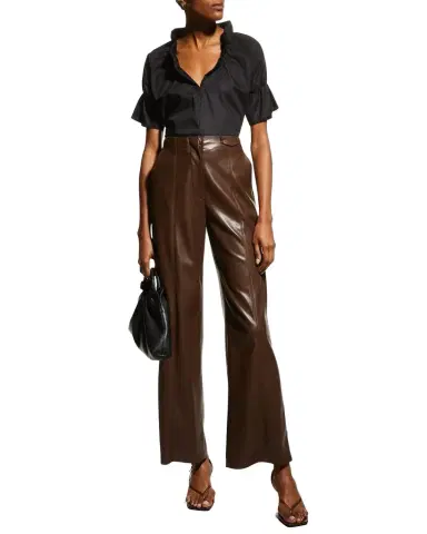 Finley Crosby Flounce Neck & Sleeve Silky Poplin Shirt | Thumbnail 1 Finley Crosby Flounce Neck & Sleeve Silky Poplin Shirt | Thumbnail 1