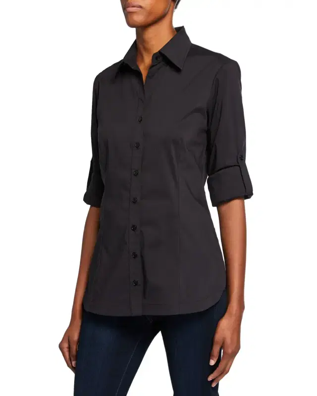 Joey Button-Down Long-Sleeve Roll-Tab Shirt