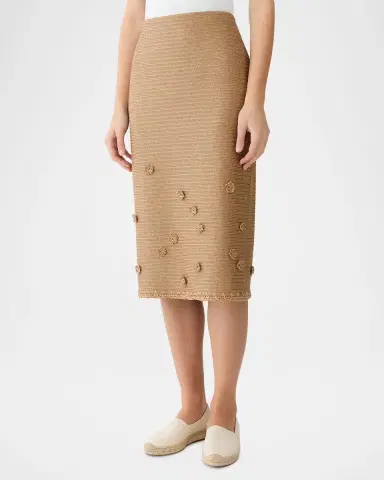 Lafayette 148 New York Raffia-Effect Jersey Knit Midi Skirt | Thumbnail 3 Lafayette 148 New York Raffia-Effect Jersey Knit Midi Skirt | Thumbnail 3