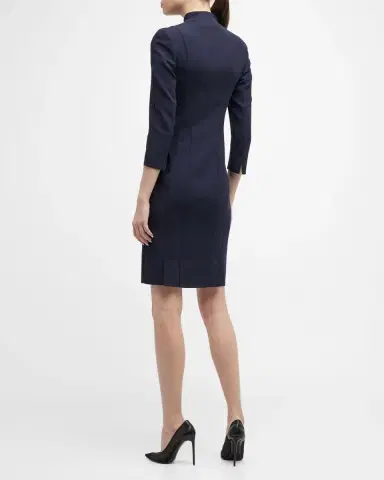 Akris Split-Neck Double-Face Wool Sheath Dress | Thumbnail 3 Akris Split-Neck Double-Face Wool Sheath Dress | Thumbnail 3