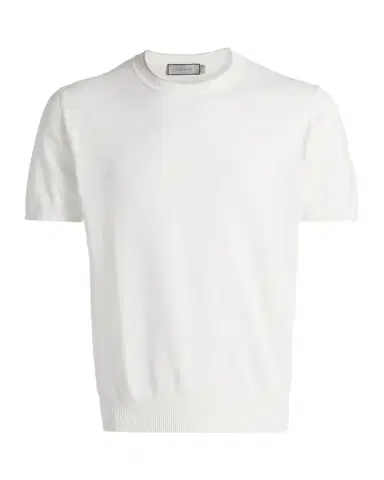 Canali Men's Cotton Knit Crewneck Short-Sleeve Sweater | Thumbnail 1 Canali Men's Cotton Knit Crewneck Short-Sleeve Sweater | Thumbnail 1