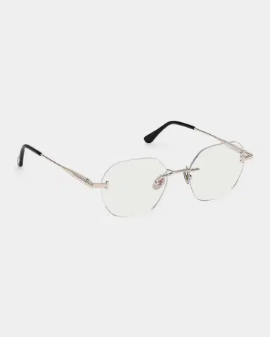 TOM FORD 52MM Blue Block Geometric Eyeglasses | Thumbnail 8