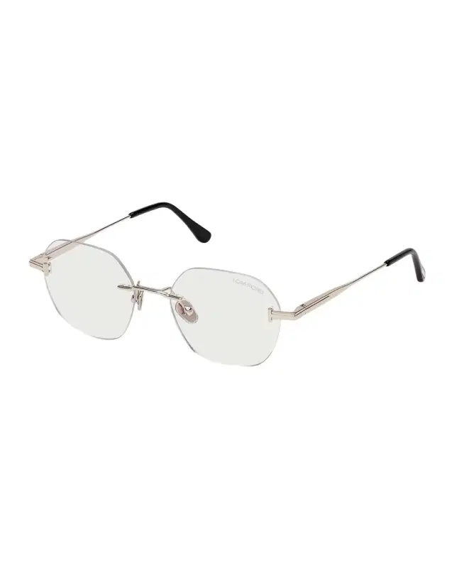 TOM FORD 52MM Blue Block Geometric Eyeglasses