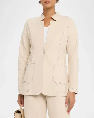 Misook Single-Button Ponte Blazer | Thumbnail 3 Misook Single-Button Ponte Blazer | Thumbnail 3