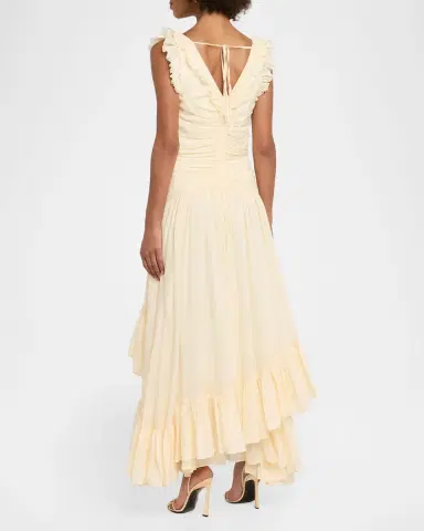 Cinq à Sept Rosalba Ruffled V-Neck Maxi Dress | Thumbnail 2