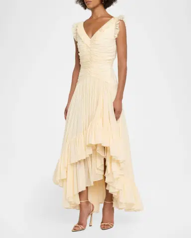 Cinq à Sept Rosalba Ruffled V-Neck Maxi Dress | Thumbnail 3