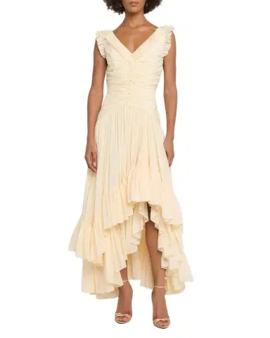 Cinq à Sept Rosalba Ruffled V-Neck Maxi Dress | Thumbnail 1