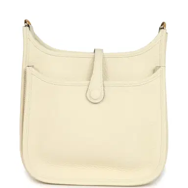 HERMÈS Hermes Evelyne 23 Cream Clemence Gold Hardware | Thumbnail 4 HERMÈS Hermes Evelyne 23 Cream Clemence Gold Hardware | Thumbnail 4
