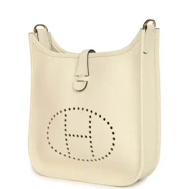 HERMÈS Hermes Evelyne 23 Cream Clemence Gold Hardware | Thumbnail 5 HERMÈS Hermes Evelyne 23 Cream Clemence Gold Hardware | Thumbnail 5