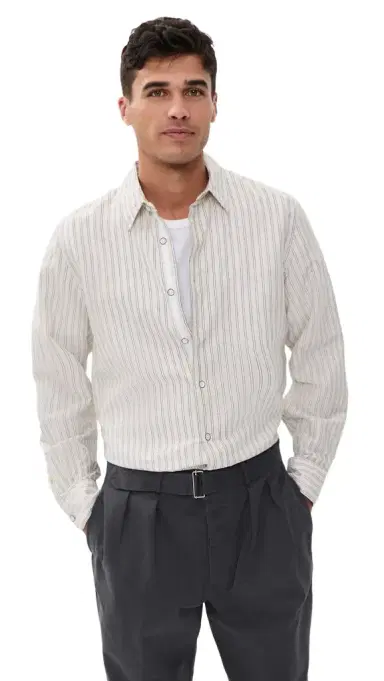 rag & bone Finch Long Sleeve Linen Stripe Shirt | Thumbnail 1 rag & bone Finch Long Sleeve Linen Stripe Shirt | Thumbnail 1