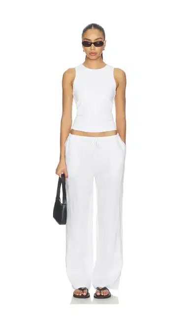 perfectwhitetee Daphne Structured Rib High Neck Tank | Thumbnail 4