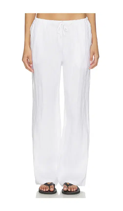 perfectwhitetee Lorana Linen Drawstring Pant