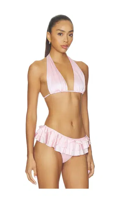 Skims Satin Swim Plunge Bikini Top | Thumbnail 2 Skims Satin Swim Plunge Bikini Top | Thumbnail 2