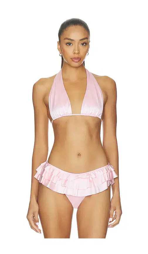 SKIMS Satin Swim Plunge Bikini Top