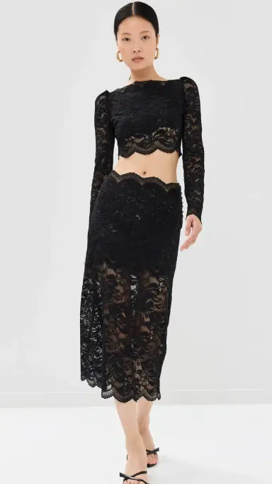 Rabanne Lace Crop Top Black 38 | Thumbnail 5 Rabanne Lace Crop Top Black 38 | Thumbnail 5