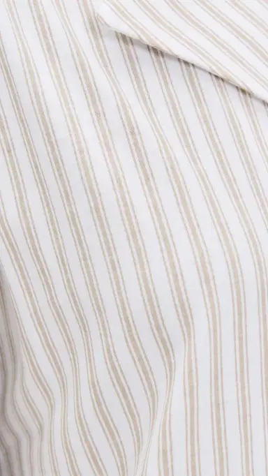 Petite Plume Pima Olivia Pajama Set in Camel Ticking Stripe Camel | Thumbnail 6 Petite Plume Pima Olivia Pajama Set in Camel Ticking Stripe Camel | Thumbnail 6