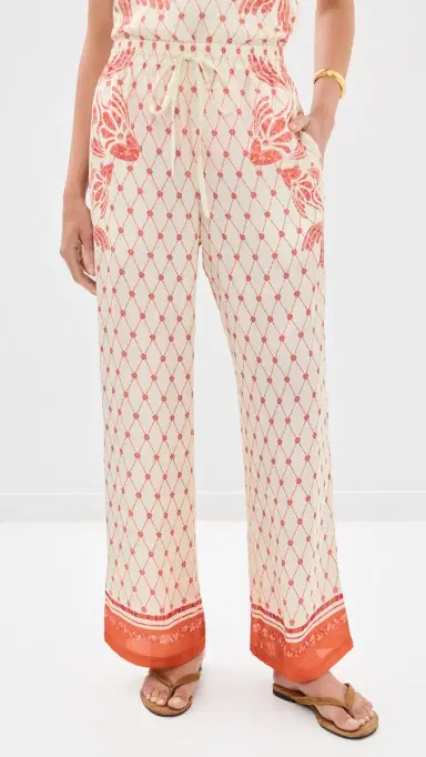 Shani Shemer Macey Pants Orange Mosaic Print M | Thumbnail 2