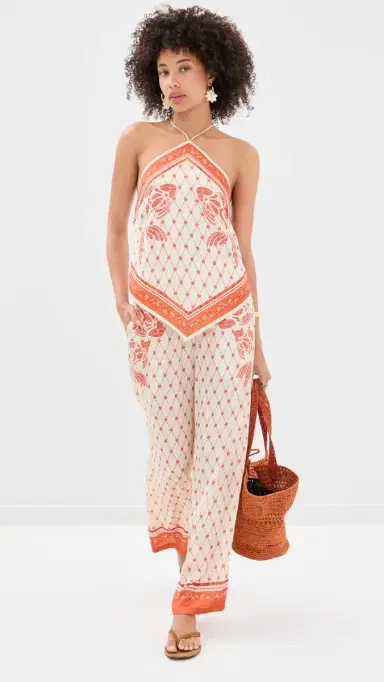 Shani Shemer Macey Pants Orange Mosaic Print M | Thumbnail 5