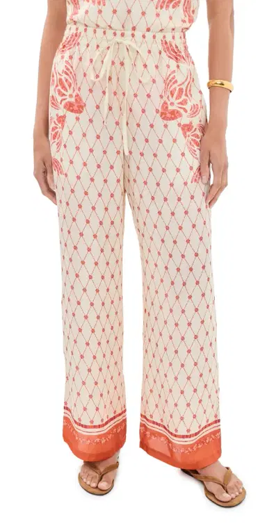 Shani Shemer Macey Pants Orange Mosaic Print M | Thumbnail 1