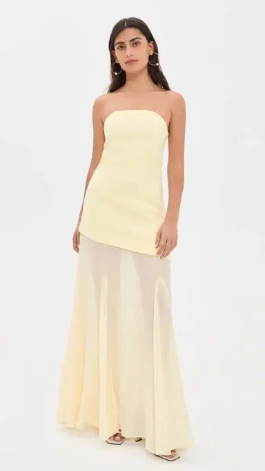 endless rose Strapless Combined Godet Dress | Thumbnail 2