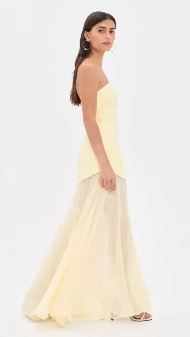 endless rose Strapless Combined Godet Dress | Thumbnail 4