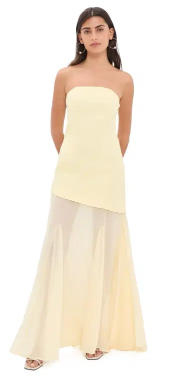 endless rose Strapless Combined Godet Dress | Thumbnail 1