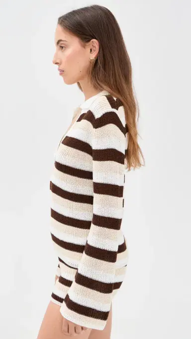 SEVEN WONDERS Benson Knit Top Chocolate/White L | Thumbnail 4 SEVEN WONDERS Benson Knit Top Chocolate/White L | Thumbnail 4