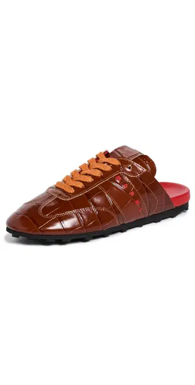 Marni Leather Sneakers Peat | Thumbnail 1