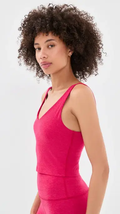 Beyond Yoga pacedye Good Day Cropped Tank Berry Red Heather | Thumbnail 4