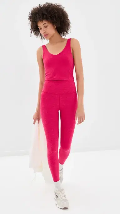 Beyond Yoga pacedye Good Day Cropped Tank Berry Red Heather | Thumbnail 5
